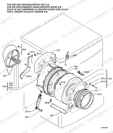 Взрыв-схема стиральной машины Zanussi ZWF1238 - Схема узла Functional parts 267